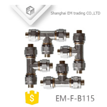 EM-F-B115 Chromed brass al-pex-al tee pipe fitiing
